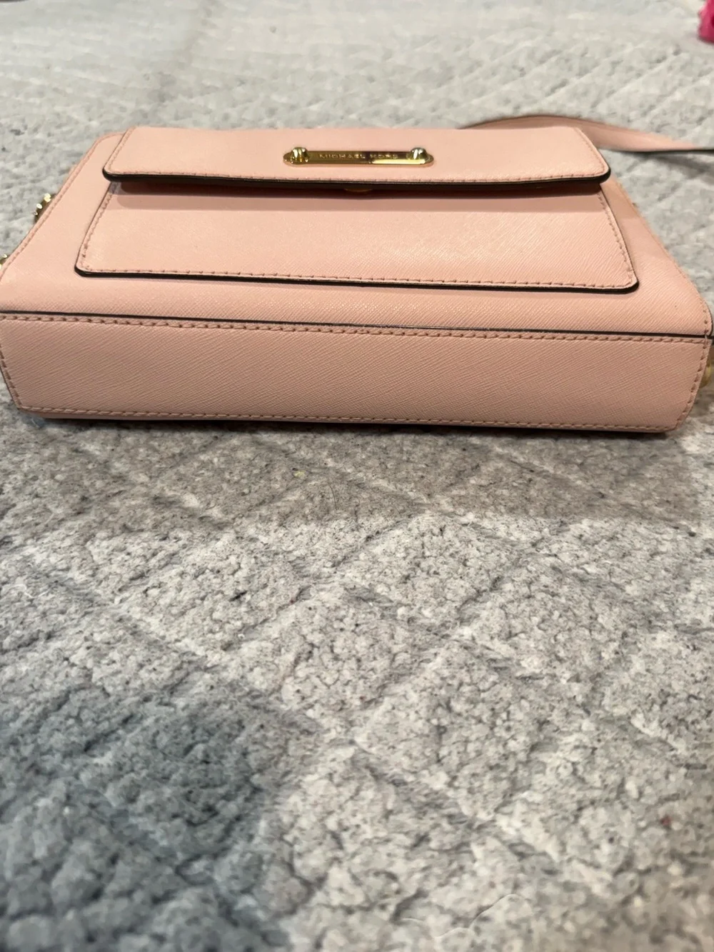 Michael Kors Blush Pink Leather Chain-Strap Crossbody